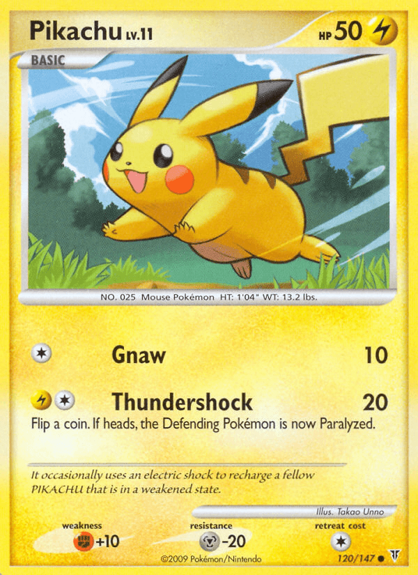 120, Common, Fighting[+10], Lightning, Metal[-20], Normal, Platinum: Supreme Victors, Reverse Holofoil Pikachu (120/147) [Platinum: Supreme Victors] - Trading Card World