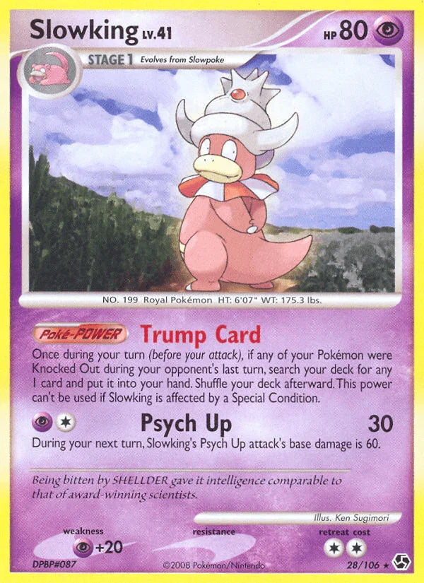 28, Diamond & Pearl: Great Encounters, Normal, Psychic, Psychic[+20], Rare, Reverse Holofoil Slowking (28/106) [Diamond & Pearl: Great Encounters] - Trading Card World