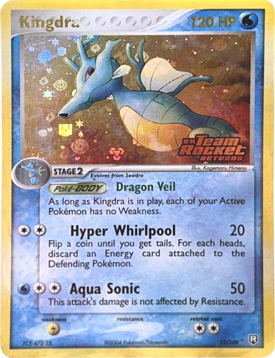 12, EX: Team Rocket Returns, Holo Rare, Lightning[×2], Reverse Holofoil, Water Kingdra (12/109) (Stamped) [EX: Team Rocket Returns] - Trading Card World