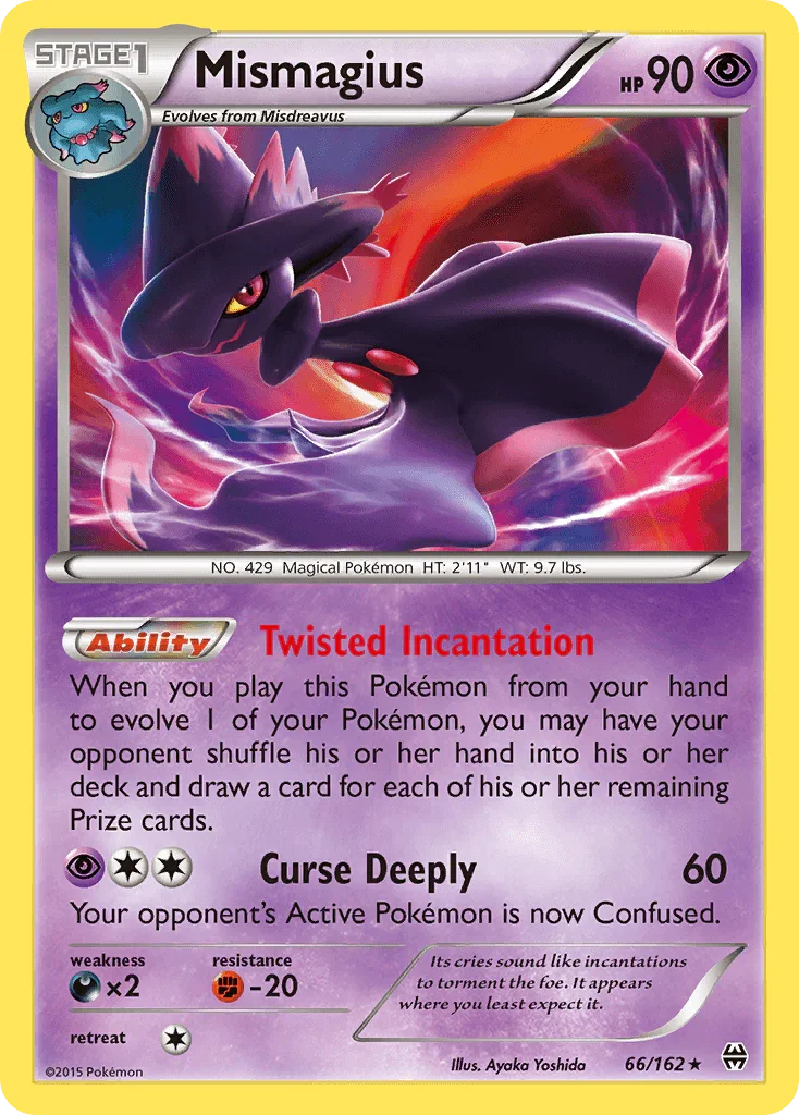 66, Darkness[×2], Fighting[-20], Holo Rare, Holofoil, Psychic, Reverse Holofoil, XY: BREAKthrough Mismagius (66/162) [XY: BREAKthrough] - Trading Card World