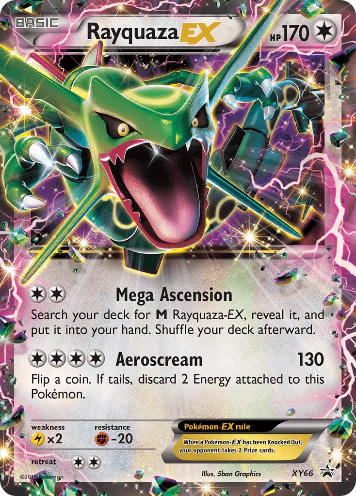 Colorless, Fighting[-20], Holofoil, Lightning[×2], Promo, XY66, XY: Black Star Promos Rayquaza EX (XY66) [XY: Black Star Promos] - Trading Card World