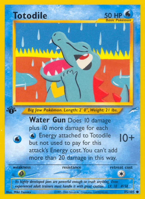1st Edition Normal, 85, Common, Grass[×2], Neo Destiny 1st Edition, Water Totodile (85/105) [Neo Destiny 1st Edition] - Trading Card World