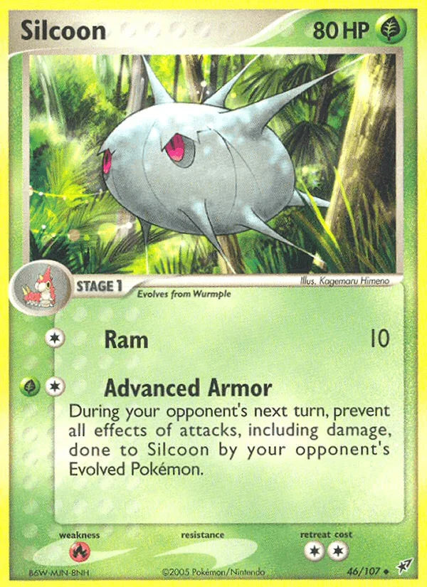 46, EX: Deoxys, Fire[×2], Grass, Normal, Uncommon Silcoon (46/107) [EX: Deoxys] - Trading Card World
