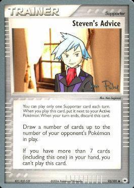 92, Normal, Supporter, Uncommon, World Championships 2004 Steven's Advice (92/101) (Blaziken Tech - Chris Fulop) [World Championships 2004] - Trading Card World