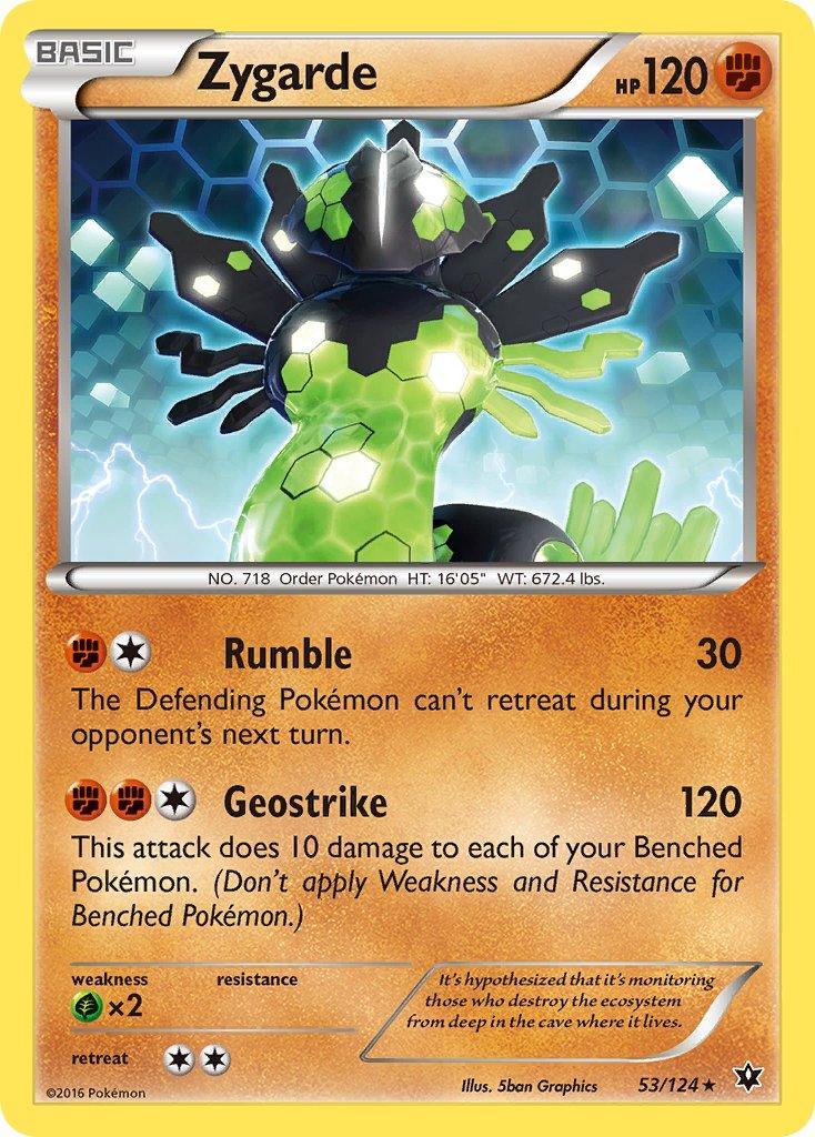 53, Fighting, Grass[×2], Holo Rare, Holofoil, XY: Fates Collide Zygarde (53/124) (Theme Deck Exclusive) [XY: Fates Collide] - Trading Card World