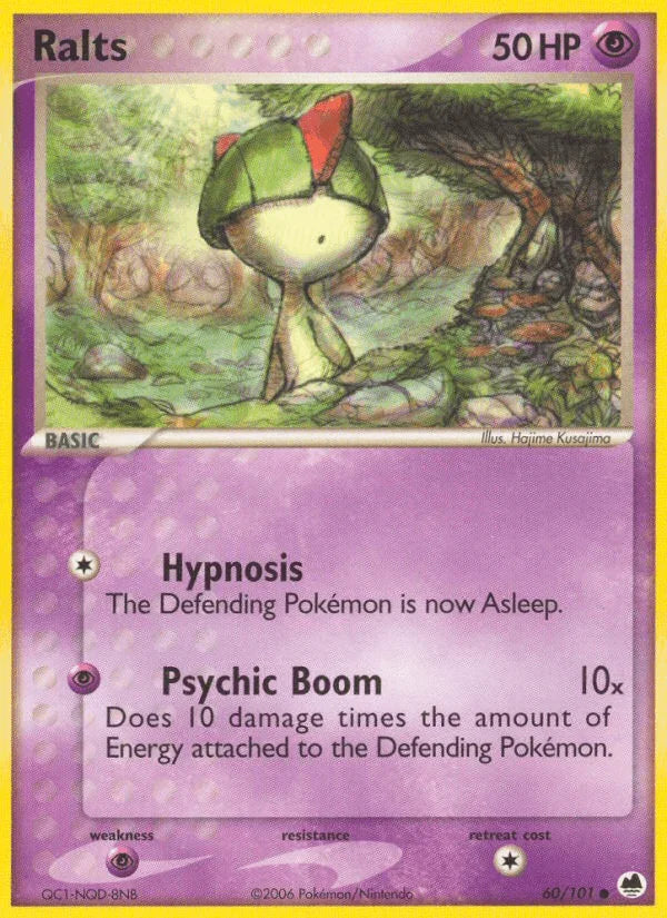 60, Common, EX: Dragon Frontiers, Normal, Psychic, Psychic[×2] Ralts (60/101) [EX: Dragon Frontiers] - Trading Card World