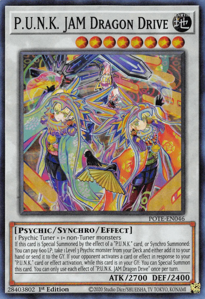 1st Edition, Earth, Power of the Elements, Psychic, Super Rare, Synchro/Effect Monster, Unlimited P.U.N.K. JAM Dragon Drive [POTE-EN046] Super Rare - Trading Card World
