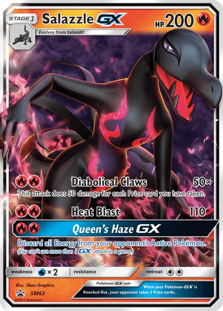 Black Star Promo, Fire, Holofoil, SM63, Sun & Moon: Black Star Promos, Water[×2] Salazzle GX (SM63) [Sun & Moon: Black Star Promos] - Trading Card World