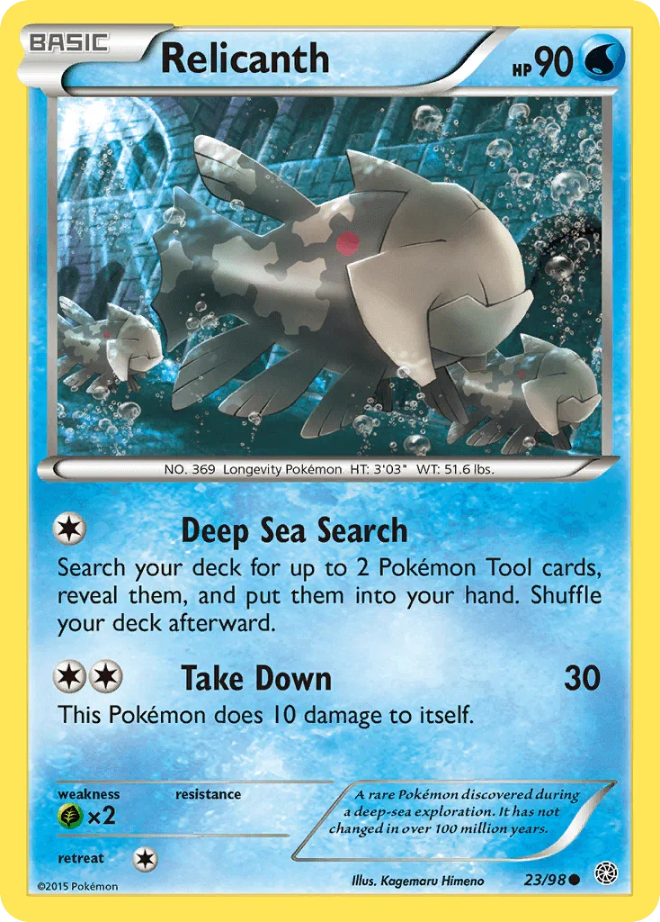 23, Common, Grass[×2], Normal, Reverse Holofoil, Water, XY: Ancient Origins Relicanth (23/98) [XY: Ancient Origins] - Trading Card World