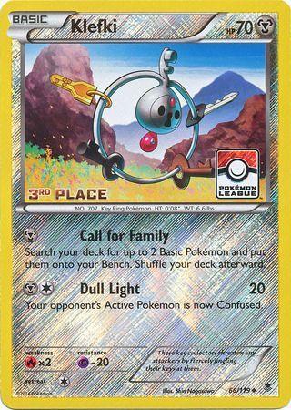 66, Fire[×2], Metal, Promo, Psychic[-20], Reverse Holofoil, XY: Phantom Forces Klefki (66/119) (League Promo 3rd Place) [XY: Phantom Forces] - Trading Card World