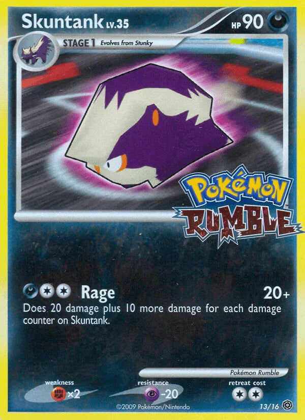 13, Darkness, Fighting[×2], Holofoil, Normal, Pokémon Rumble, Promo, Psychic[-20] Skuntank (13/16) [Pokémon Rumble] - Trading Card World
