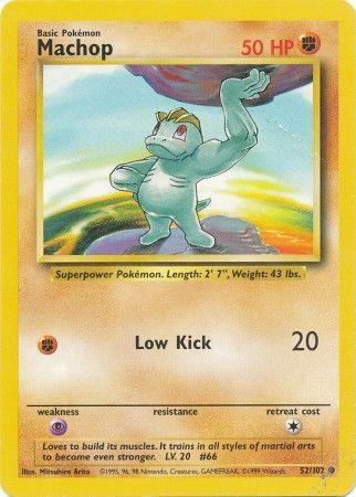 52, Base Set Unlimited, Common, Fighting, Normal, Psychic[×2] Machop (52/102) [Base Set Unlimited] - Trading Card World