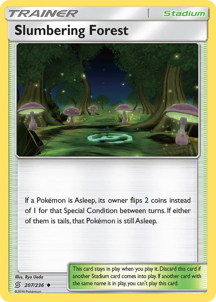 207, Normal, Reverse Holofoil, Stadium, Sun & Moon: Unified Minds, Uncommon Slumbering Forest (207/236) [Sun & Moon: Unified Minds] - Trading Card World
