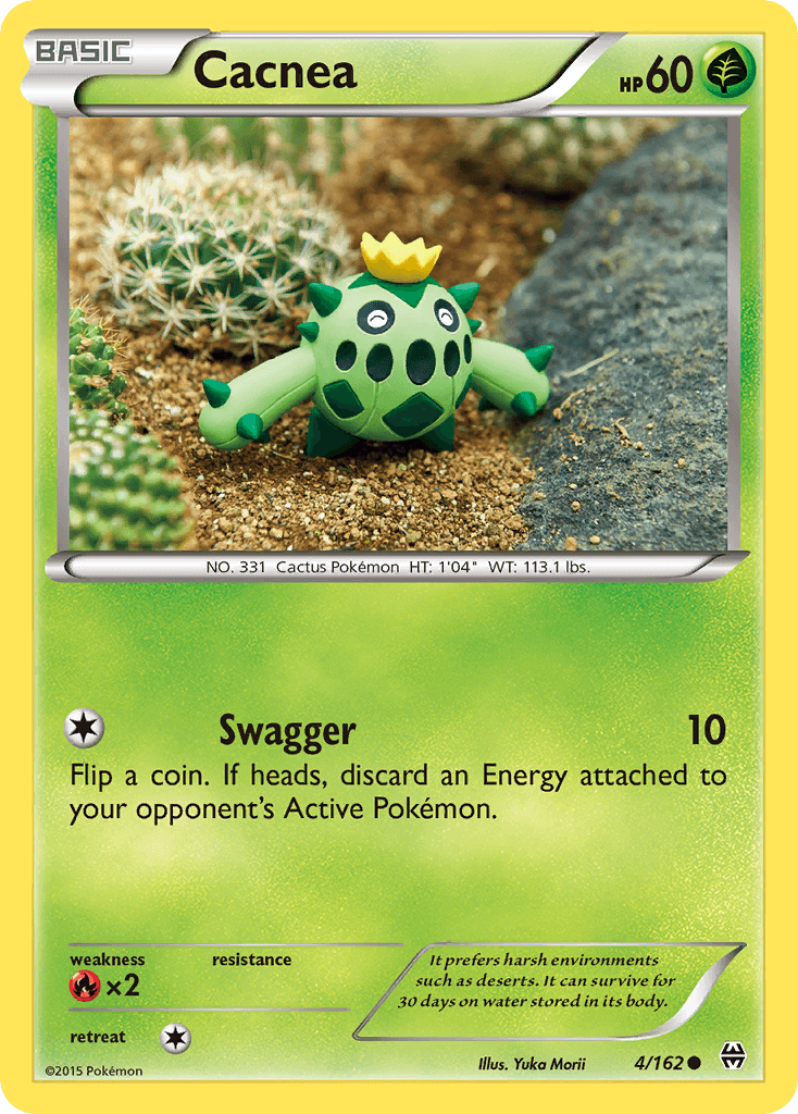 Common, Fire[×2], Grass, Normal, Reverse Holofoil, XY: BREAKthrough Cacnea (4/162) [XY: BREAKthrough] - Trading Card World