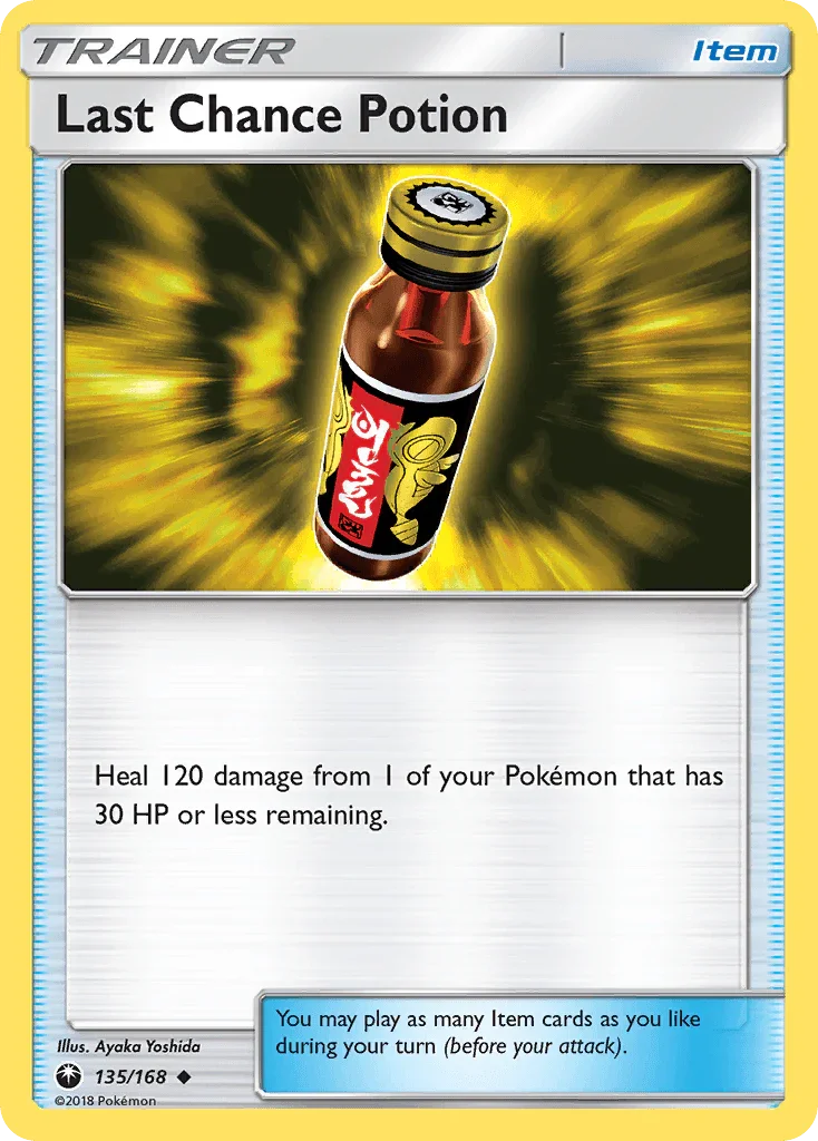 135, Item, Normal, Reverse Holofoil, Sun & Moon: Celestial Storm, Uncommon Last Chance Potion (135/168) [Sun & Moon: Celestial Storm] - Trading Card World