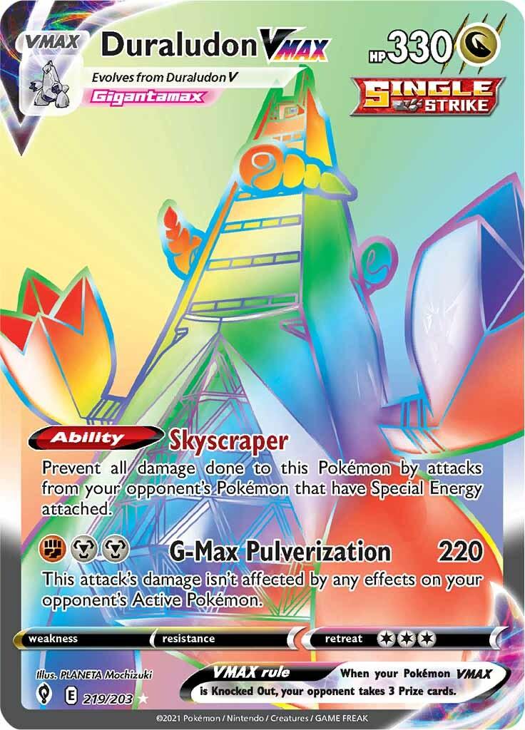 219, Dragon, Holofoil, Secret Rare, Sword & Shield: Evolving Skies Duraludon VMAX (219/203) [Sword & Shield: Evolving Skies] - Trading Card World
