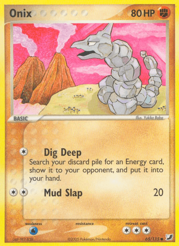 65, Common, EX: Unseen Forces, Fighting, Normal, Water[×2] Onix (65/115) [EX: Unseen Forces] - Trading Card World