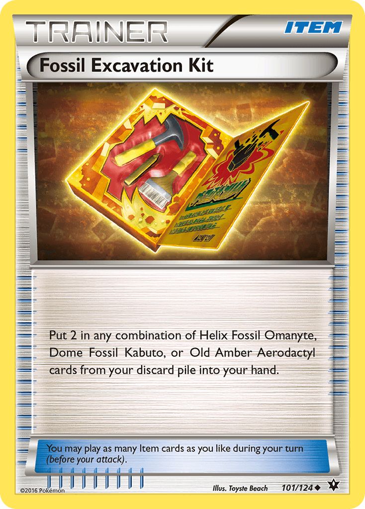 Item, Normal, Reverse Holofoil, Uncommon, XY: Fates Collide Fossil Excavation Kit (101/124) [XY: Fates Collide] - Trading Card World