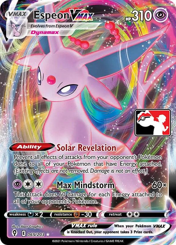 065, Darkness [x2], Fighting [-30], Holofoil, Prize Pack Series One, Psychic, Ultra Rare Espeon VMAX (065/203) [Prize Pack Series One] - Trading Card World