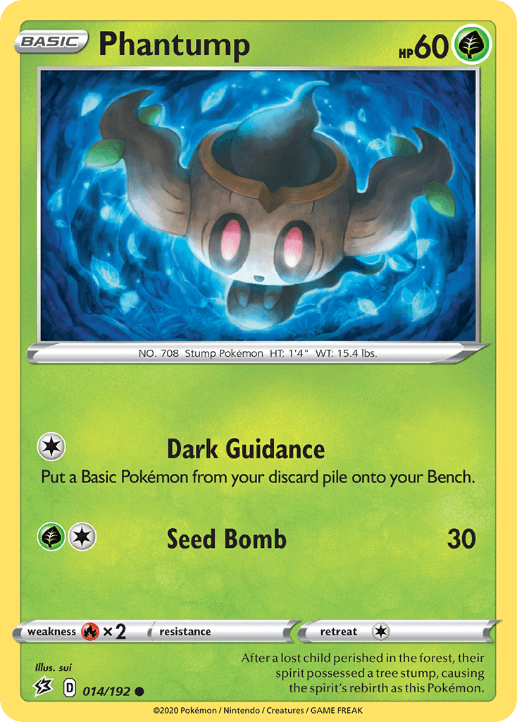 014, Common, Fire[×2], Grass, Normal, Reverse Holofoil, Sword & Shield: Rebel Clash Phantump (014/192) [Sword & Shield: Rebel Clash] - Trading Card World
