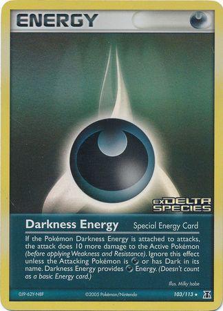 103, EX: Delta Species, Rare, Reverse Holofoil Darkness Energy (103/113) (Stamped) [EX: Delta Species] - Trading Card World