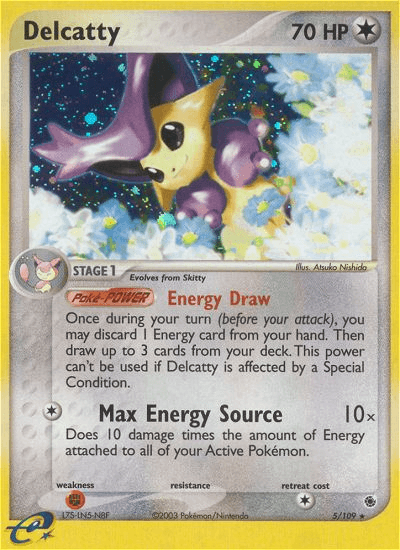 Colorless, EX: Ruby & Sapphire, Fighting[×2], Holo Rare, Holofoil, Reverse Holofoil Delcatty (5/109) [EX: Ruby & Sapphire] - Trading Card World
