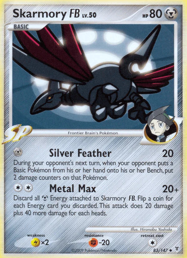 83, Fighting[-20], Lightning[×2], Metal, Normal, Platinum: Supreme Victors, Reverse Holofoil, Uncommon Skarmory FB (83/147) [Platinum: Supreme Victors] - Trading Card World