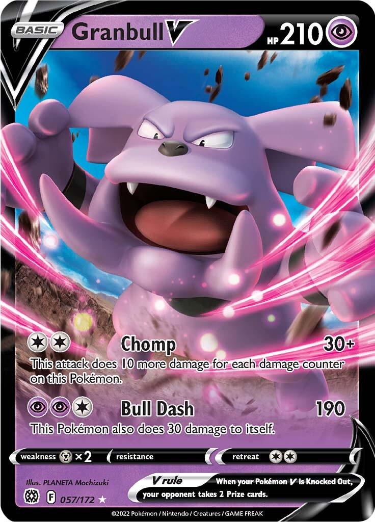 057, Holofoil, Metal [x2], Psychic, Sword & Shield: Brilliant Stars, Ultra Rare Granbull V (057/172) [Sword & Shield: Brilliant Stars] - Trading Card World