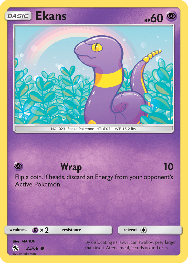 25, Common, Normal, Psychic, Psychic[×2], Reverse Holofoil, Sun & Moon: Hidden Fates Ekans (25/68) [Sun & Moon: Hidden Fates] - Trading Card World