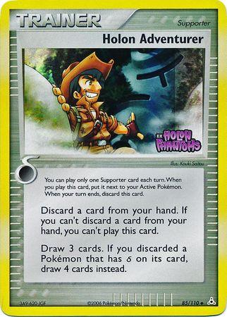 85, EX: Holon Phantoms, Reverse Holofoil, Supporter, Uncommon Holon Adventurer (85/110) (Stamped) [EX: Holon Phantoms] - Trading Card World