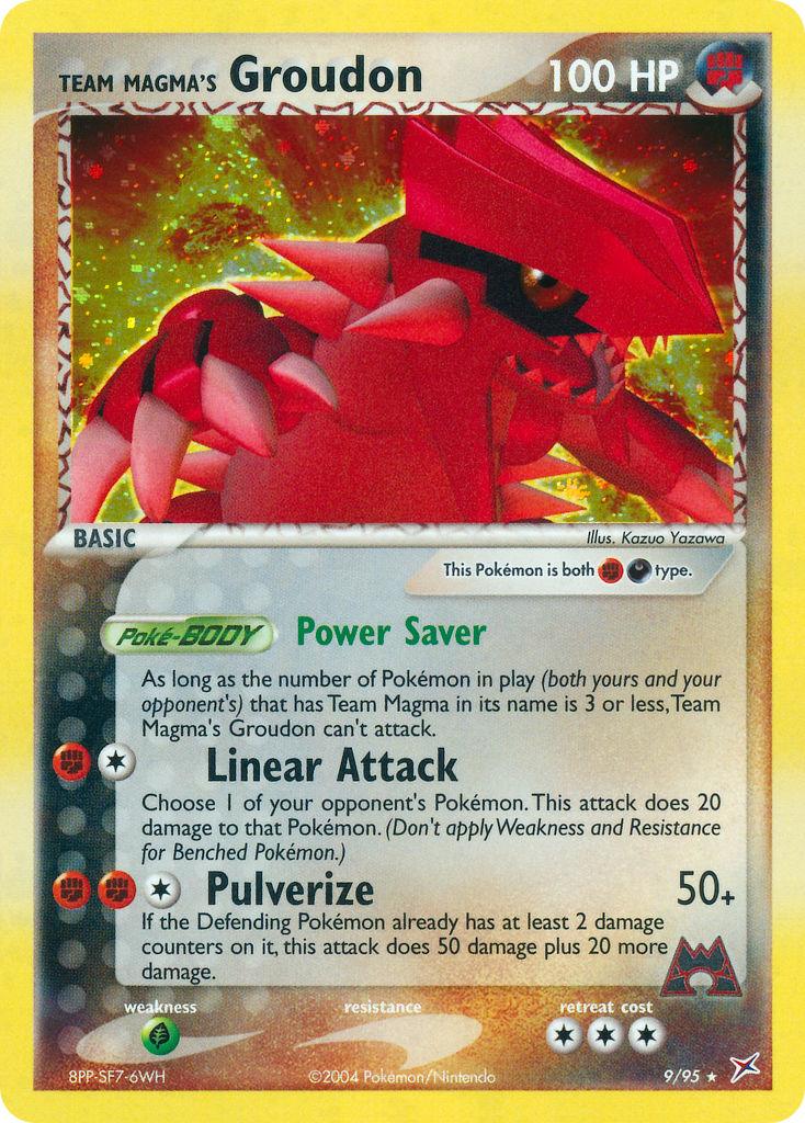 Darkness, EX: Team Magma vs Team Aqua, Fighting, Grass[×2], Normal, Rare Team Magma's Groudon (9/95) (Theme Deck Exclusive) [EX: Team Magma vs Team Aqua] - Trading Card World