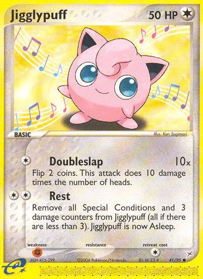 41, Colorless, Common, EX: Team Magma vs Team Aqua, Fighting[×2], Normal, Reverse Holofoil Jigglypuff (41/95) [EX: Team Magma vs Team Aqua] - Trading Card World