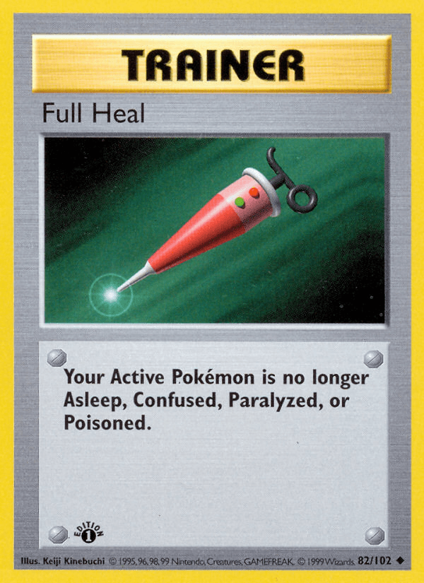 1st Edition Normal, 82, Base Set 1st Edition, Trainer, Uncommon Full Heal (82/102) (Shadowless) [Base Set 1st Edition] - Trading Card World