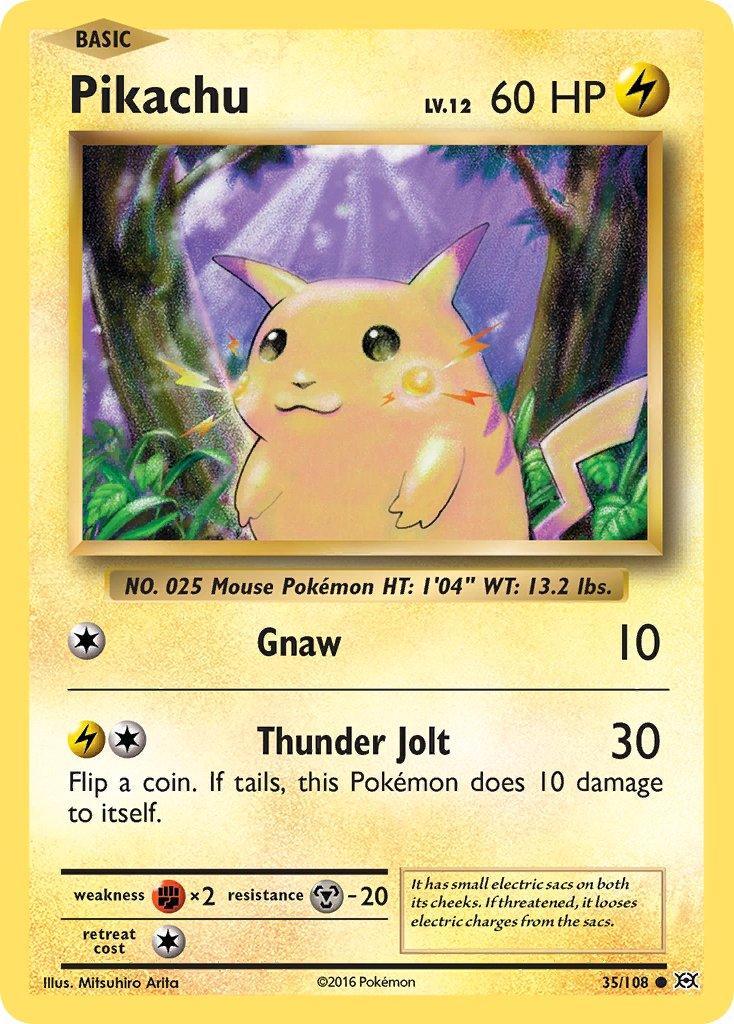 35, Fighting[×2], Holo Rare, Holofoil, Lightning, Metal[-20], XY: Evolutions Pikachu (35/108) (Theme Deck Exclusive) (Cracked Ice Holo) [XY: Evolutions] - Trading Card World