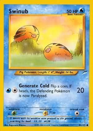84, Common, Grass[×2], Lightning[-30], Neo Destiny Unlimited, Normal, Water Swinub (84/105) [Neo Destiny Unlimited] - Trading Card World