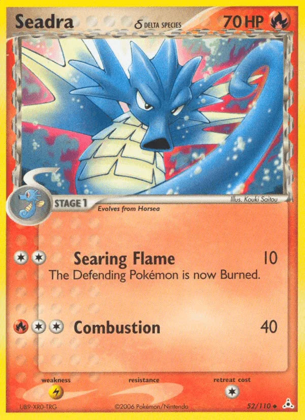 52, EX: Holon Phantoms, Fire, Lightning[×2], Normal, Uncommon Seadra (52/110) (Delta Species) [EX: Holon Phantoms] - Trading Card World