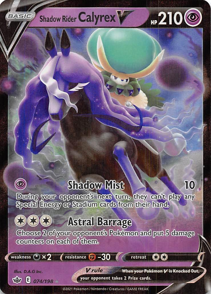 074, Darkness [x2], Fighting [-30], Holofoil, Psychic, Sword & Shield: Chilling Reign, Ultra Rare Shadow Rider Calyrex V (074/198) [Sword & Shield: Chilling Reign] - Trading Card World