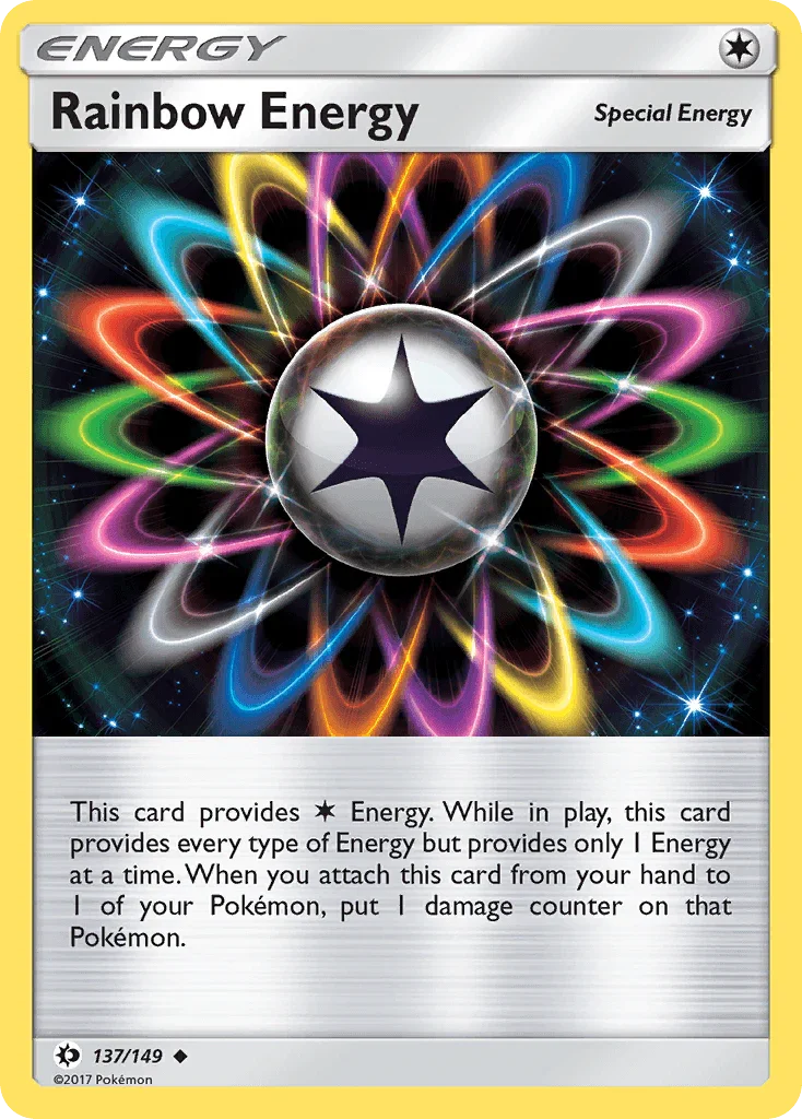 137, Normal, Reverse Holofoil, Special Energy, Sun & Moon: Base Set, Uncommon Rainbow Energy (137/149) [Sun & Moon: Base Set] - Trading Card World