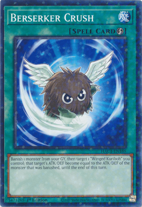 1st Edition, Common, Hidden Arsenal: Chapter 1, Quick-Play Spell, Spell Berserker Crush (Duel Terminal) [HAC1-EN169] Common - Trading Card World