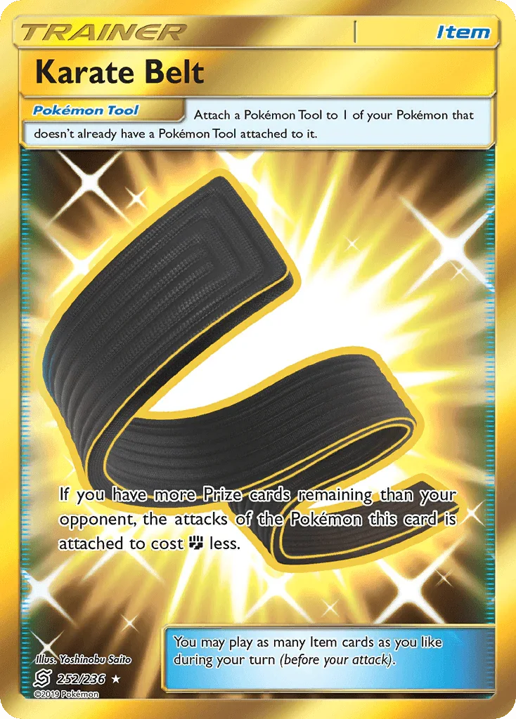 252, Holofoil, Item, Secret Rare, Sun & Moon: Unified Minds Karate Belt (252/236) [Sun & Moon: Unified Minds] - Trading Card World