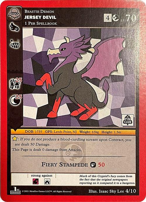1st Edition, 4/10, Beastie, Demon, Gold, Miscellaneous Promos Jersey Devil (Cryptid Nation Mystery Collection) [Miscellaneous Promos] - Trading Card World