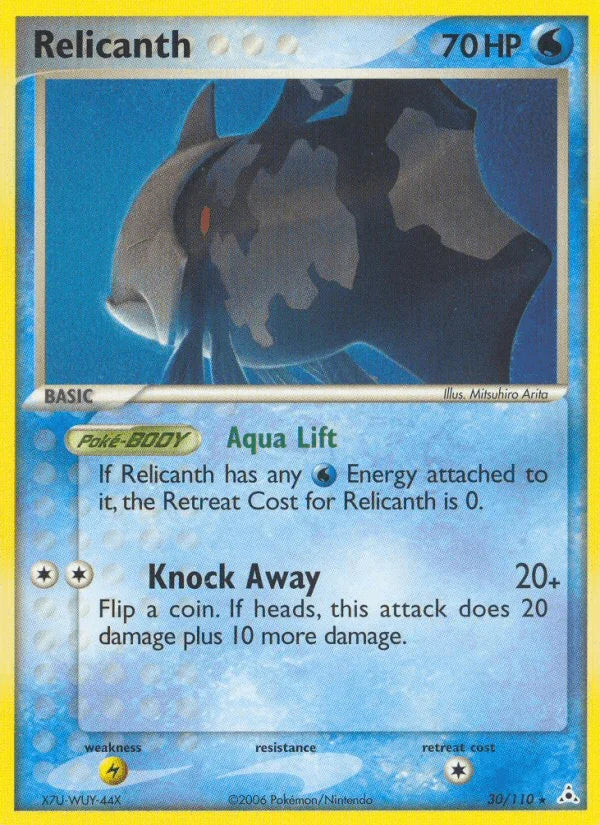 30, EX: Holon Phantoms, Lightning[×2], Normal, Rare, Water Relicanth (30/110) [EX: Holon Phantoms] - Trading Card World