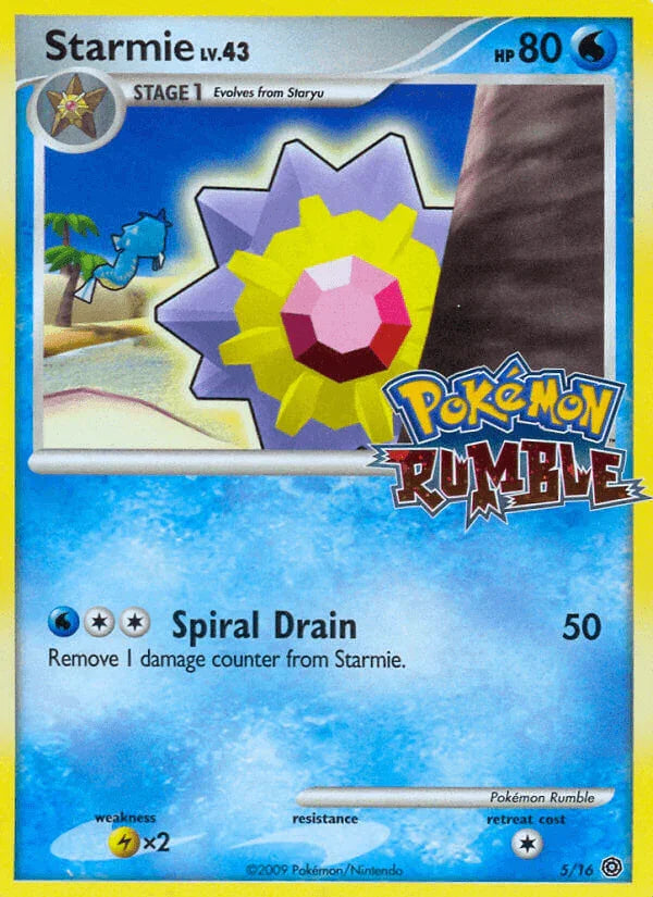 Holofoil, Lightning[×2], Normal, Pokémon Rumble, Promo, Water Starmie (5/16) [Pokémon Rumble] - Trading Card World