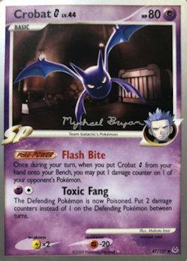 47, Fighting[-20], Lightning[×2], Normal, Psychic, Uncommon, World Championships 2010 Crobat G LV.44 (47/127) (Happy Luck - Mychael Bryan) [World Championships 2010] - Trading Card World