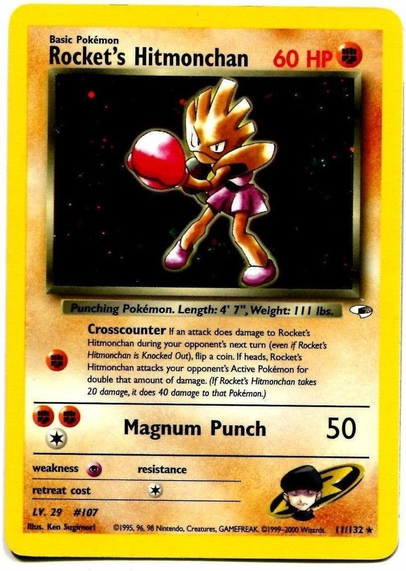 11, Fighting, Gym Heroes Unlimited, Holo Rare, Holofoil, Psychic[×2] Rocket's Hitmonchan (11/132) [Gym Heroes Unlimited] - Trading Card World