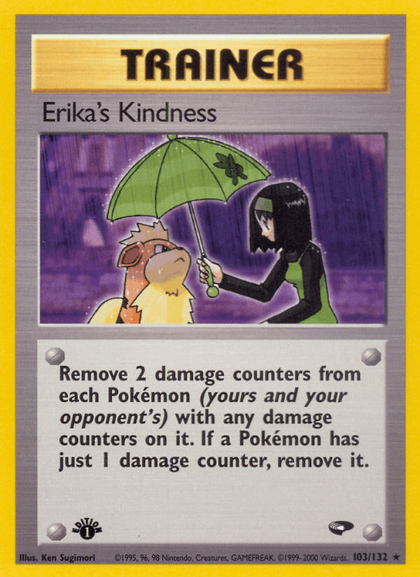 103, 1st Edition Normal, Gym Challenge 1st Edition, Rare, Trainer Erika's Kindness (103/132) [Gym Challenge 1st Edition] - Trading Card World