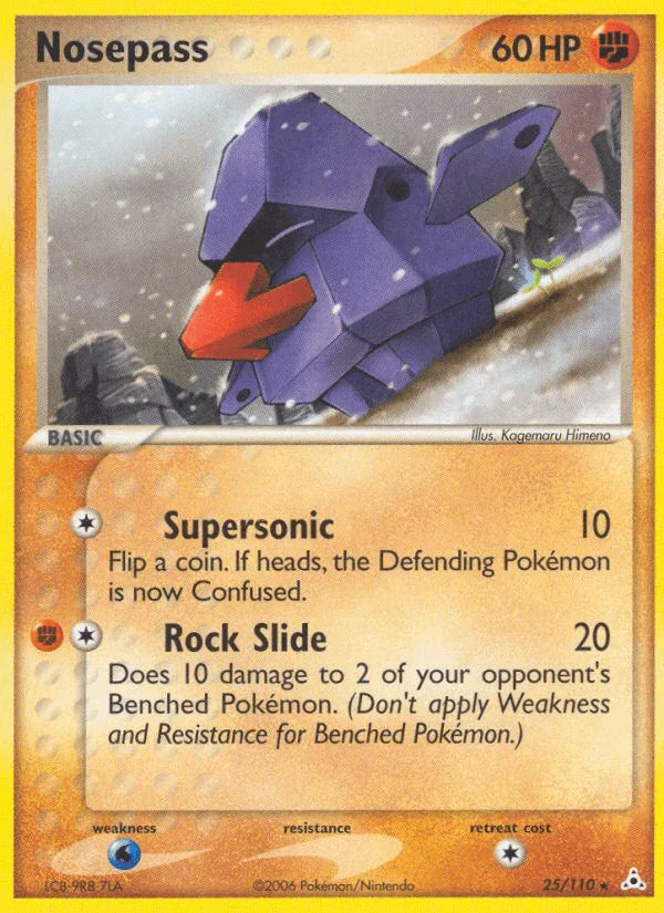 25, EX: Holon Phantoms, Fighting, Normal, Rare, Water[×2] Nosepass (25/110) [EX: Holon Phantoms] - Trading Card World