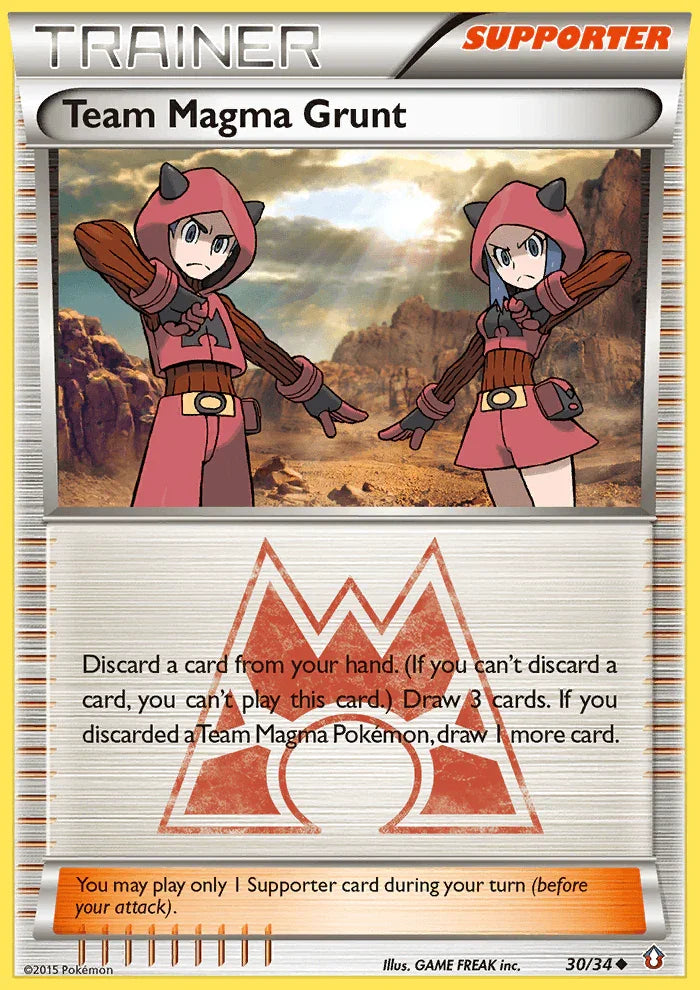 30, Normal, Reverse Holofoil, Supporter, Uncommon, XY: Double Crisis Team Magma Grunt (30/34) [XY: Double Crisis] - Trading Card World