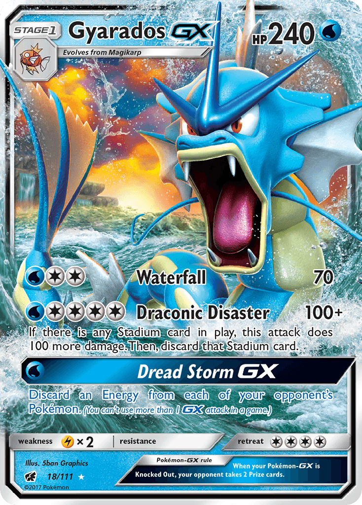 18, Holofoil, Lightning[×2], Sun & Moon: Crimson Invasion, Ultra Rare, Water Gyarados GX (18/111) [Sun & Moon: Crimson Invasion] - Trading Card World