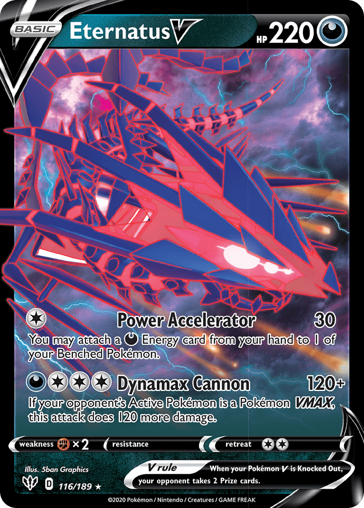 116, Darkness, Fighting[×2], Holofoil, Sword & Shield: Darkness Ablaze, Ultra Rare Eternatus V (116/189) [Sword & Shield: Darkness Ablaze] - Trading Card World